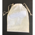 White Cotton Muslin Bags with Serged Edge 8"x12" (12)